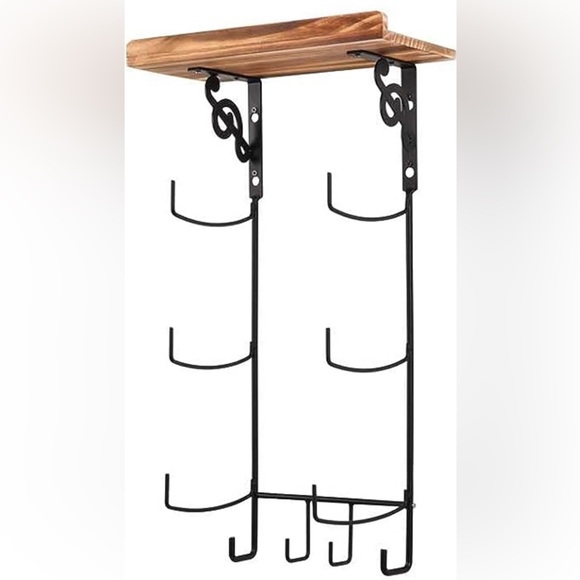 Yoga Mat Holder w/Shelf & Hooks Wall Mount Workout Gym Accessories Storage Rack - Picture 2 of 11